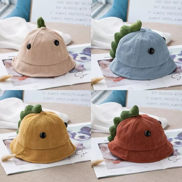 Corduroy Baby Caps Cartoon Dinosaur Baby Fisherman's hat  1-4 Years Old