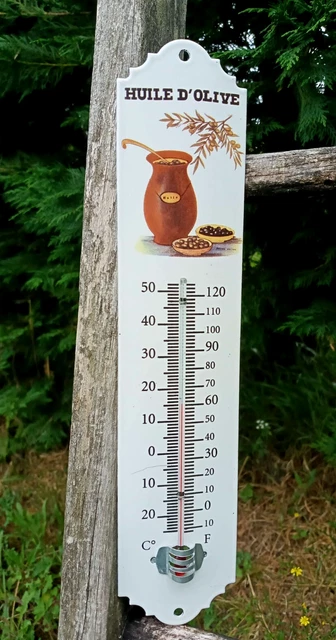 Thermomètre émail Français 30cm - Fenouil - NEUF - Email Véritable 800°C