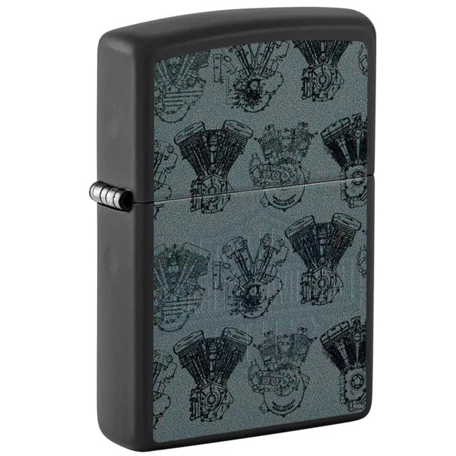 Zippo Windproof Lighter Harley-Davidson Black Light Logo Black Matte Metal 48600