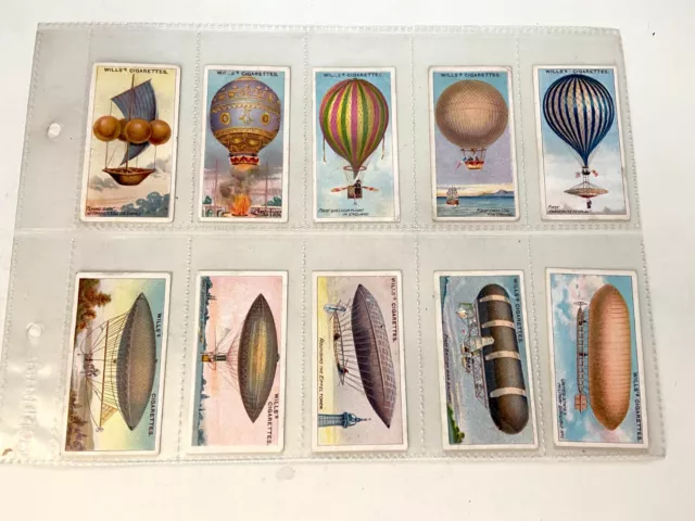 Aviation W.D & H.O. Wills Cigarette Cards 1910 Full Set of 50 Good Size A