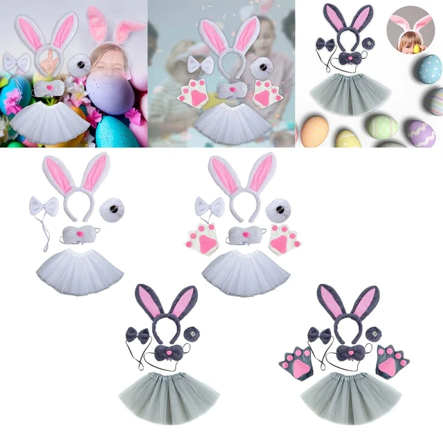 Costume De Lapin Bébé – Cagoule, Combinaison Et Chaussons – Unisexe Blanc Et Rose – Carnaval, Halloween