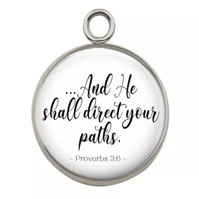 Proverbs 3:6 Religious Charm Scripture Pendant Bible Verse Christian Jewely