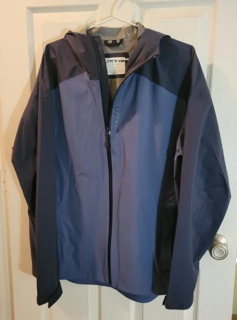 ORVIS WADING JACKET Fly Fishing Waterproof Hooded Blue Mens Size L EUC  $84.84 - PicClick