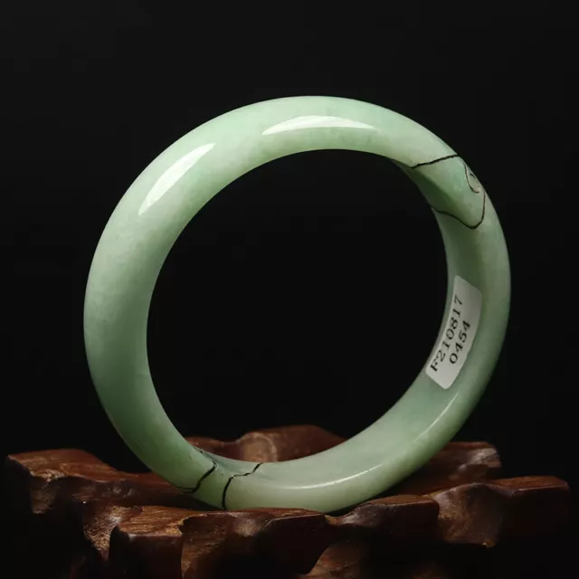 52mm Certified Grade A 100% Natural Green Jadeite Jade Bangle Bracelet 00961