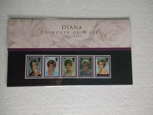 Diana Princess of Wales 1961/1997 Set of Commemorative Royal Mail Mint Stamps