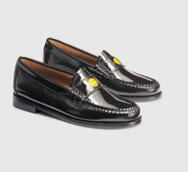 GH Bass & Co Womens Whitney Emoji Weejuns Black Loafer Preppy Shoes Size 9.5 M