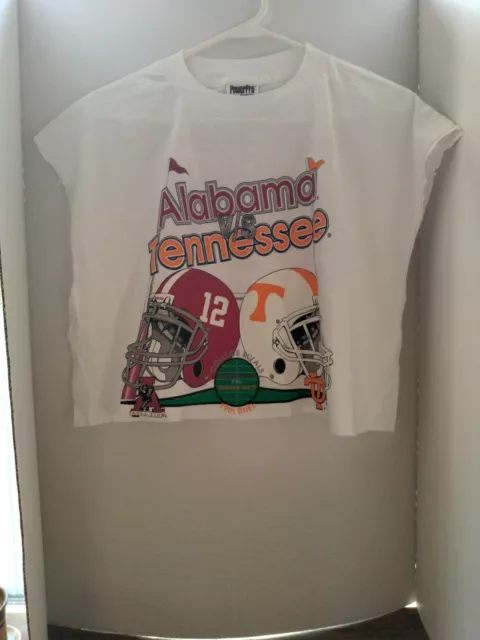 Vintage  Alabama / Tennessee Rivalry  T Shirt Cropped~Sleeveless~ Size XL~ ~ N3