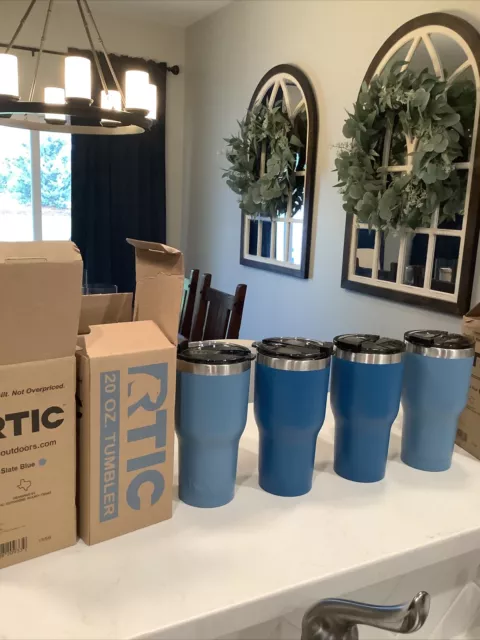 RTIC 20oz Tumbler - Stainless Steel Blue NEW Lot Of 4