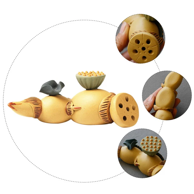 Decorazione artigianale di argilla viola animale da tè coppia ceramica amanti frutta