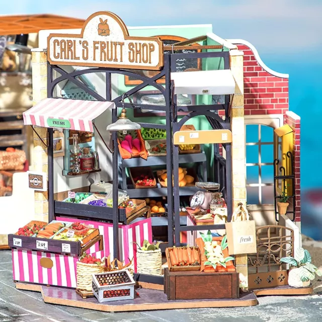 Rolife DIY Wooden Miniature Dollhouse Fruit Shop Handmade Doll House
