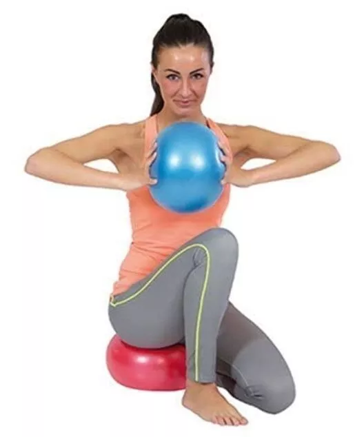 PVC Mini Air Rempli Gym Pilate Toning Ball (Taille:25cm, Bleu)