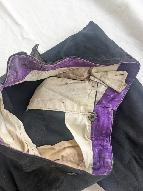 Early antique wool trousers with purple lining mid to late 19th century 3