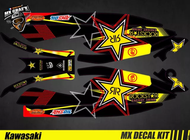 Kit Déco pour / Decal Kit for Jet Ski Kawasaki 800 Sxr - RockStar