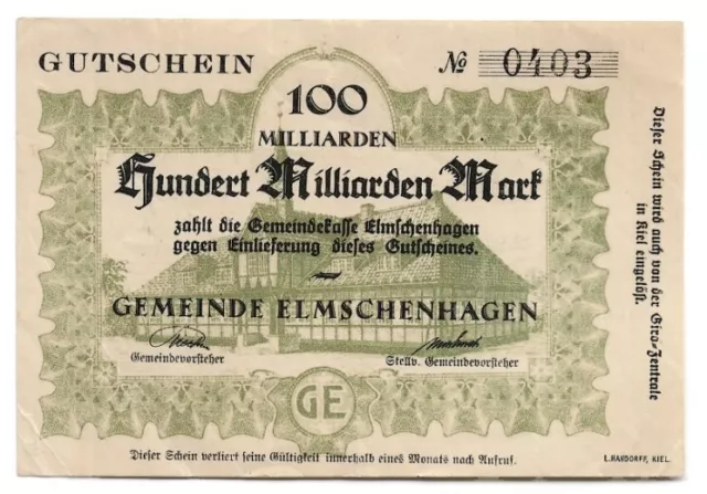 100 Milliarden Mark Elmschhagen  1923  (3+)