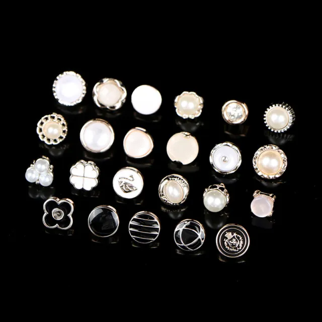 10 piezas Moda Botones de perlas Damas Camisas Hebillas Decorativas Accesorios y