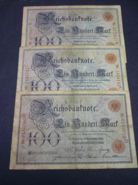 Reichsbanknoten 100 Mark 1903-1905
