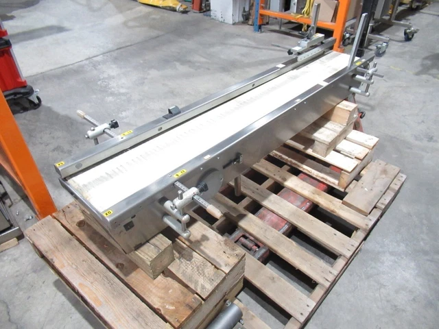 Stainless Steel Flat Belt Conveyor 8in wide x 61in long With SEW Motor