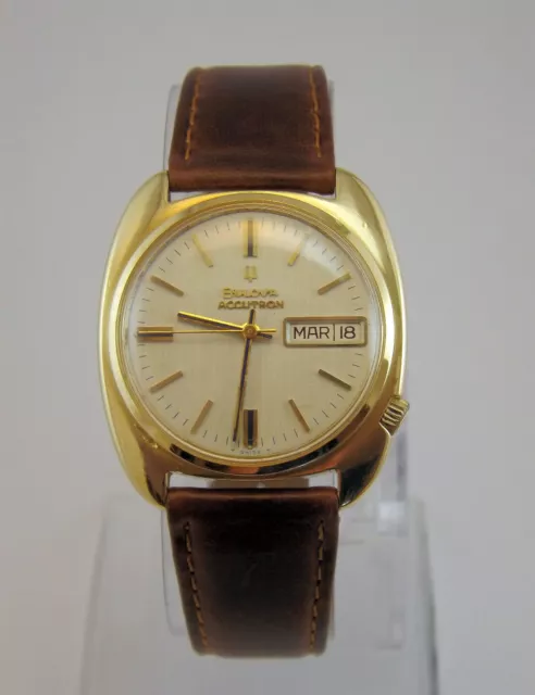 Bulova Accutron Uomo Oro 18 Kt Funzionante Anni' 70 Cal 2182 Gold  Watch Vintage