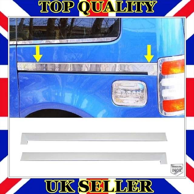 Chrome Side Sliding Door Rail Trim 2 pcs VW CADDY III 2004-2015 (SWB Short Base)