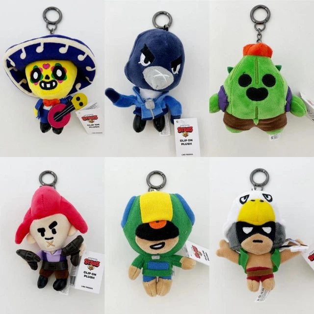 SUPERCELL BRAWL STARS Line Friends Bag Clip Plush Charm Keychain Lot