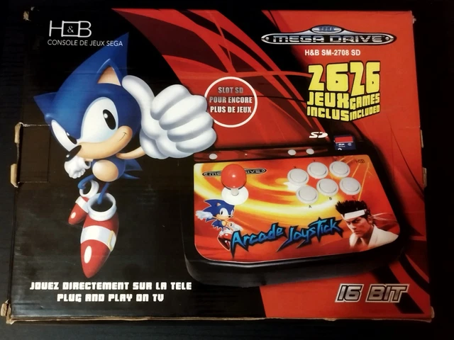 Console ARCADE SEGA MEGADRIVE MÉGA DRIVE joystick 26 jeux H&B SM 2708