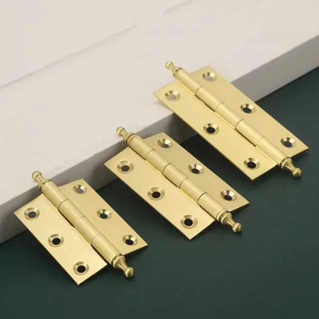 Decorative Brass Cabinet Hinges Gold Cupboard Door Butt Hinges 2/2.5/3 inch