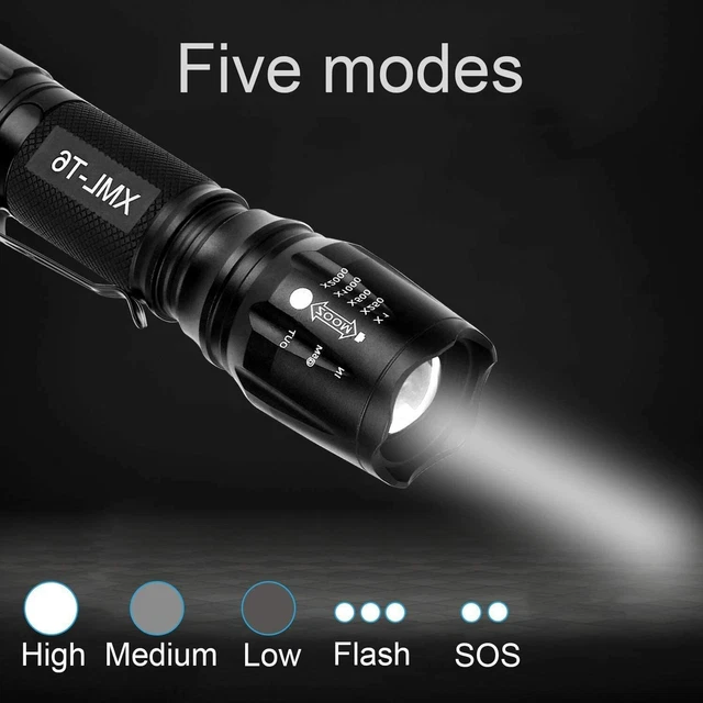 Torcia Zoom Led Cree Tattica Militare In Metallo Telescopica - Foto 13