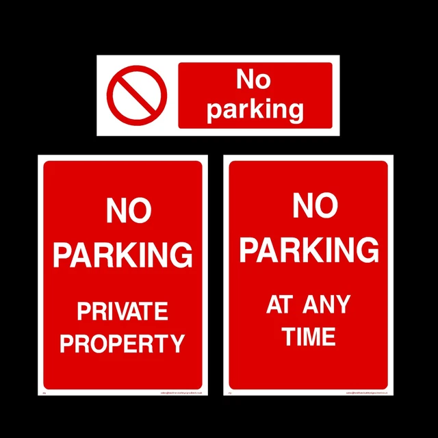 No Parking / Private Property Plastic Sign, Sticker - All Materials & Sizes