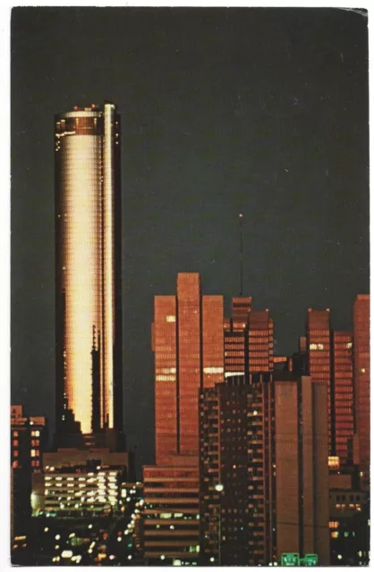 Postcard Peachtree Plaza Hotel At Night Atlanta Georgia Vintage