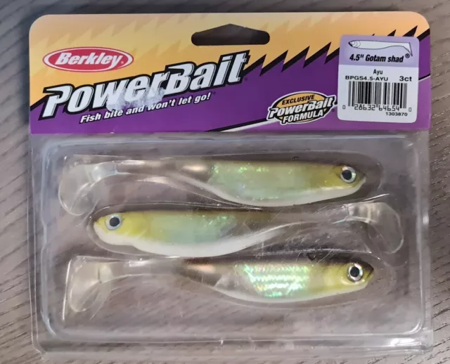 Berkley Powerbait GOTAM SHAD 4.5IN AYU 11cm 3 Stück 3D Gummifisch ABVERKAUF