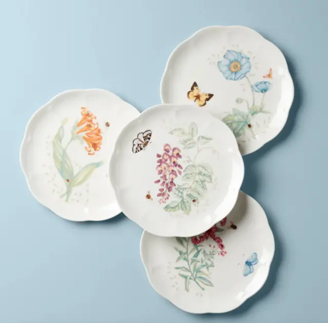 Lenox Butterfly Meadow Accent Salad Plate Porcelain Floral 9 In Brand New