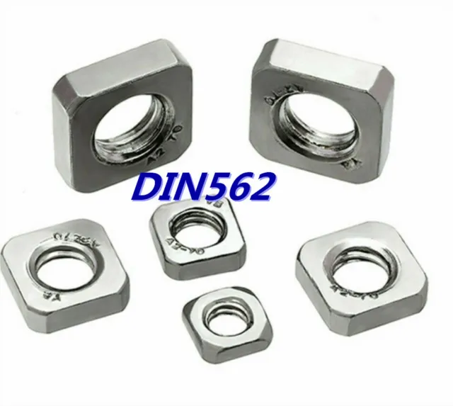304 Stainless Steel M3 M4 M5 M6 M8 M10 Square Nuts DIN557(Thick) DIN562(Thin )
