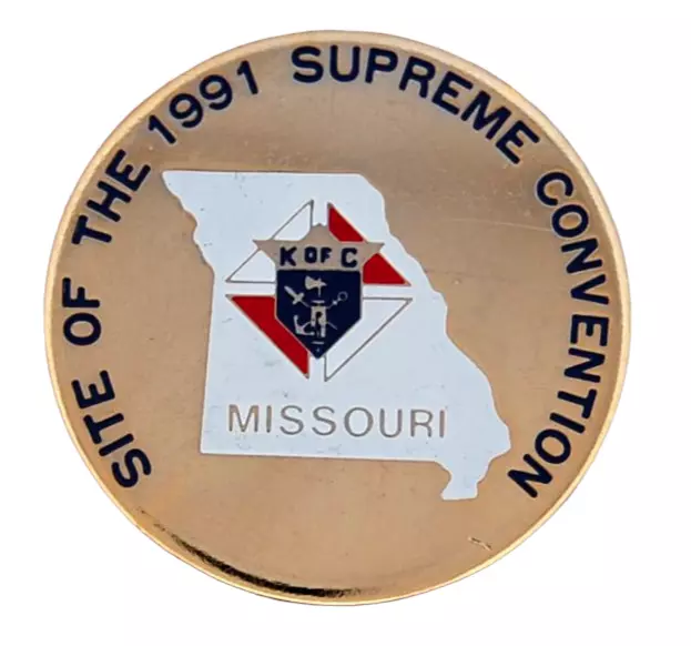 1991 Supreme Convention MISSOURI Knights Of Columbus Lapel Hat Jacket Pin K of C