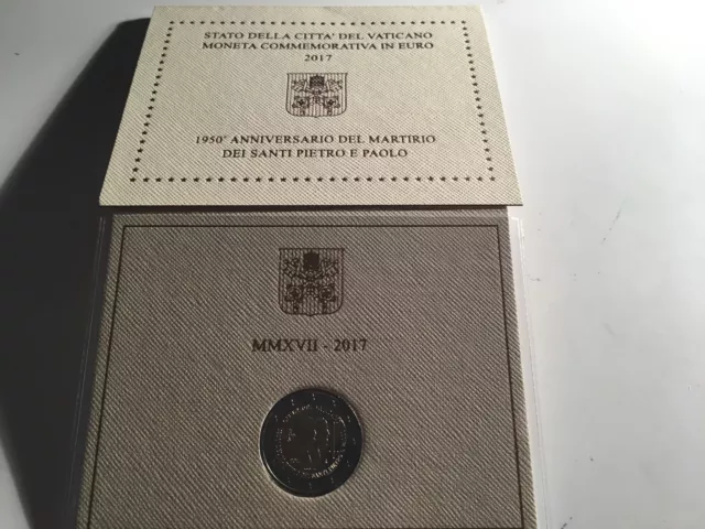 Blister 2 Euro Vatican 2017 1950 Ans Martyre St Pierre St Paul Commemorative