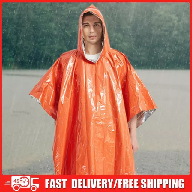 Raincoat for Camping Hiking Multifunctional Thermal Emergency Poncho Device