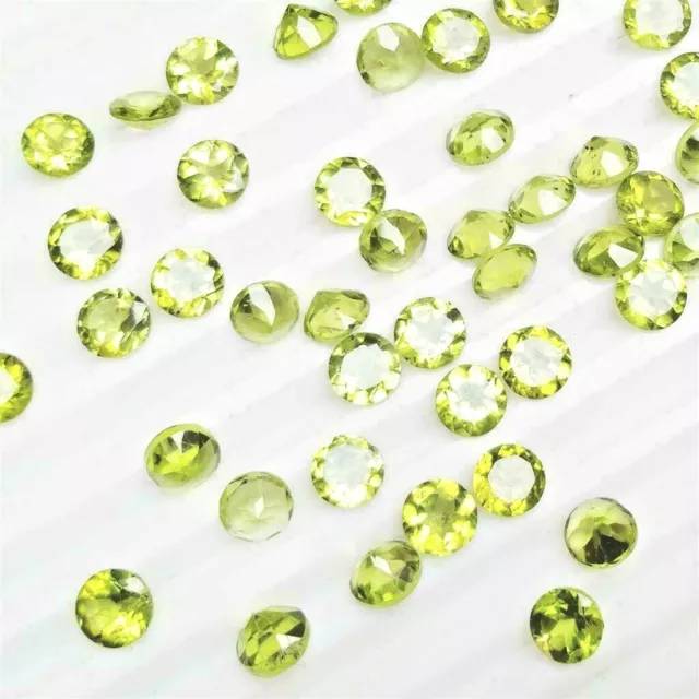 Wholesale Lot of 3mm Round Facet Cut Natural Peridot Loose Calibrated Gemstone