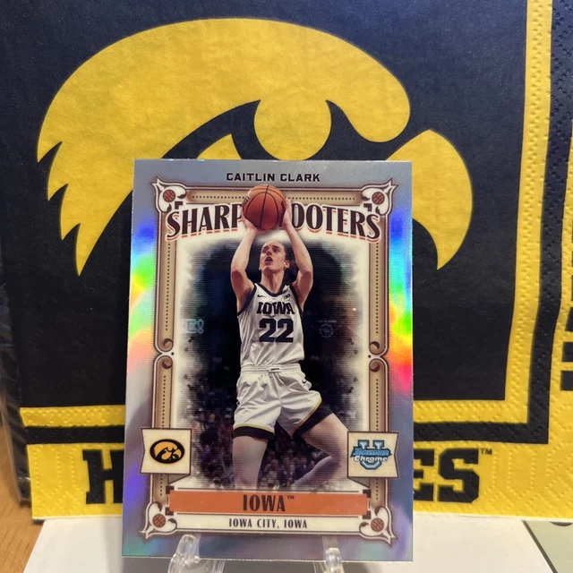 CAITLIN CLARK 2024 Bowman Chrome U SS15 Sharp Shooters REFRACTOR Iowa