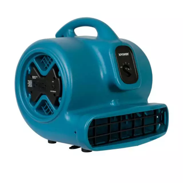 XPOWER X-600A 1/3-Hp 2.8-Amp 2,400-Cfm 3-Speed Electric Air Mover/Dryer - Blue