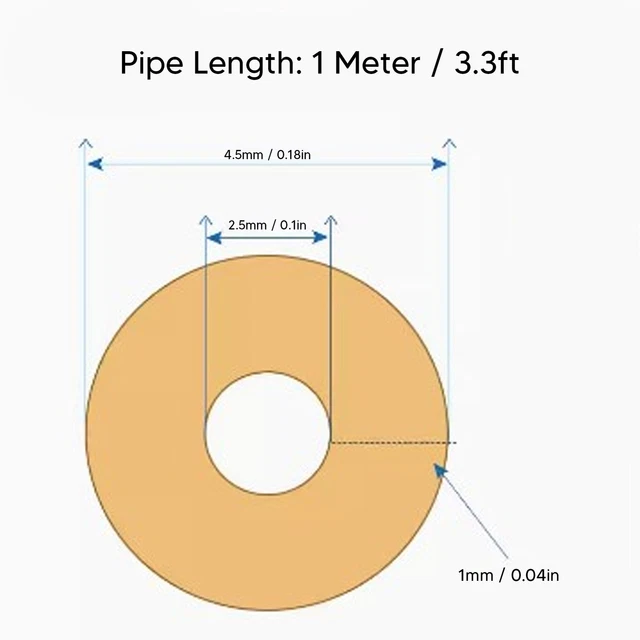 Peristaltic Pump Tube 2.5 X 4.5mm Length 1m Laboratory Silicone Tube Acid