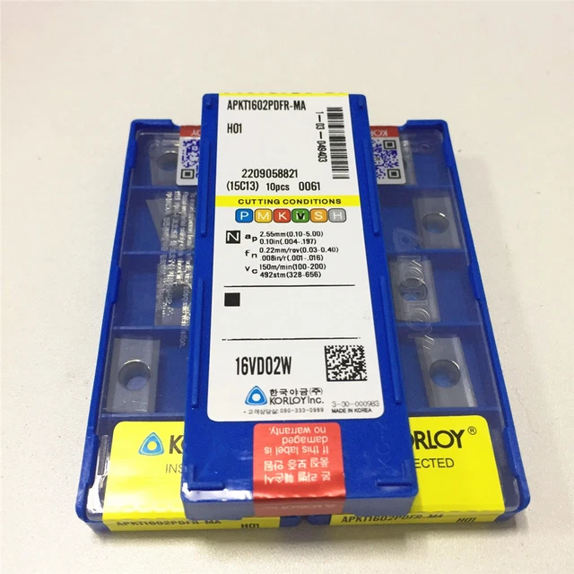 10PCS/Box KORLOY APKT1602PDFR-MA H01 MIlling Inserts CNC Blade New