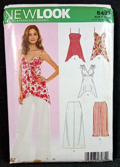 New Look 6497 Baby Doll Top Pants Capri Sizes 10 12 14 16 18 20 22 Uncut Pattern
