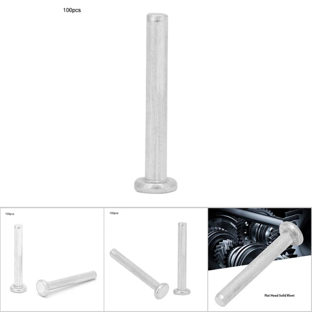 (M2,5 * 18) 100pz Rivetti Testa Piatta Alluminio Rivetti Solidi Contrassunti M2,5 * 20mm