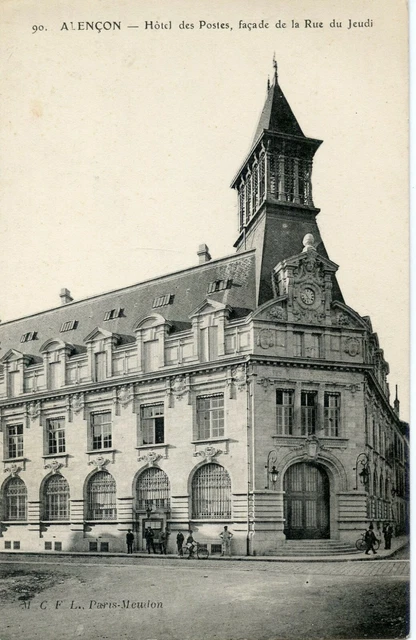 Postcard / Alencon Hotel Des Postes Facade De La Rue Du Thursday