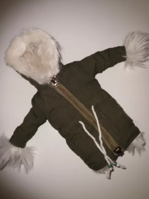 Handmad Real Winter ❄️❄️❄️ Parka Jacket Khaki  for Sindy/Barbie  Doll Size. E151