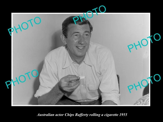 OLD LARGE HISTORIC PHOTO OF AUSTRALIAN ACTOR CHIPS RAFFERTY c1955