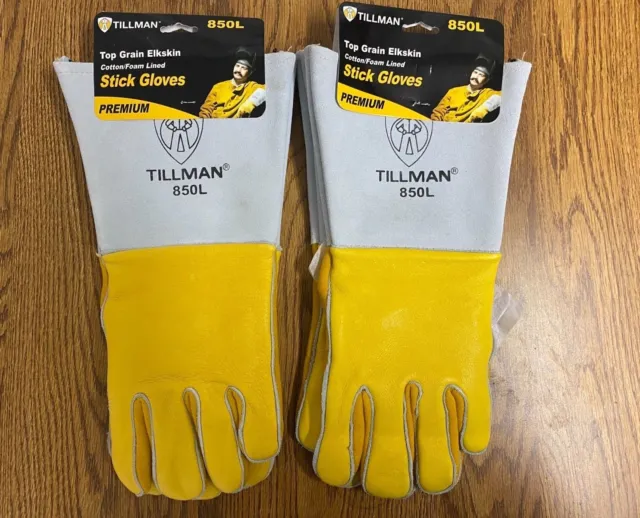 Two New Pair Tillman 850 Premium Top Grain Golden Elkskin Welding Gloves Large