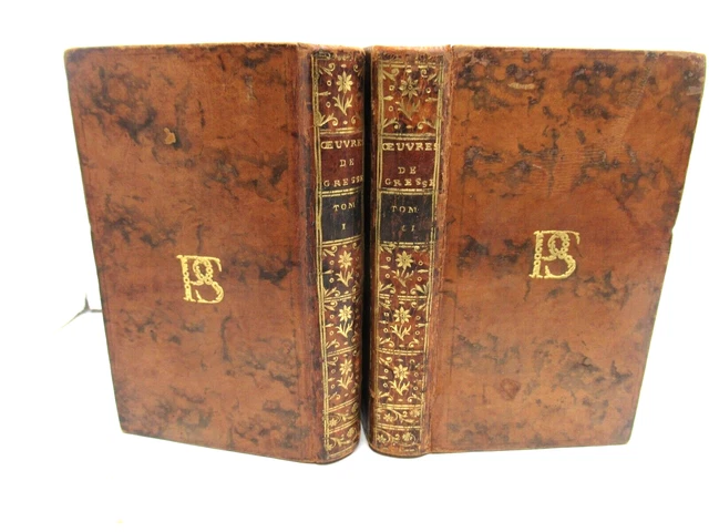 J B GRESSET OEUVRES 1765 Reliure Chiffre College Plessis Sorbonne j-b-gresset-oeuvres-1765-reliure-chiffre-college-plessis-sorbonne