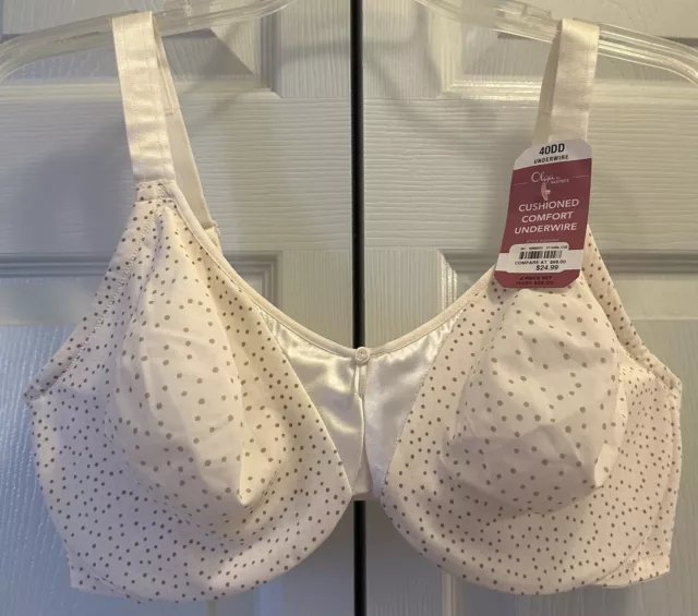 Olga by Warners Polka Dot Cushioned Comfort Underwire Bra Size 40DD NWT