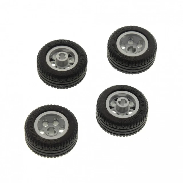 4x LEGO Technique Roue Noir Neu-Hell Gris Jante 30.4x14 VR Pneu 6578 2994c01