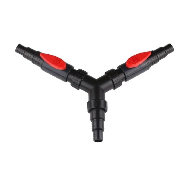 AquaOne Slangaansluiting CST 02F Y Stuk, 25/32/38 Mm Met 2 X Afsluitkranen Hoogwaardige Connector Voor Tuin En Zwembad Vijverslang Zwembadslangadapter Reductie Aansluiting 1012546666